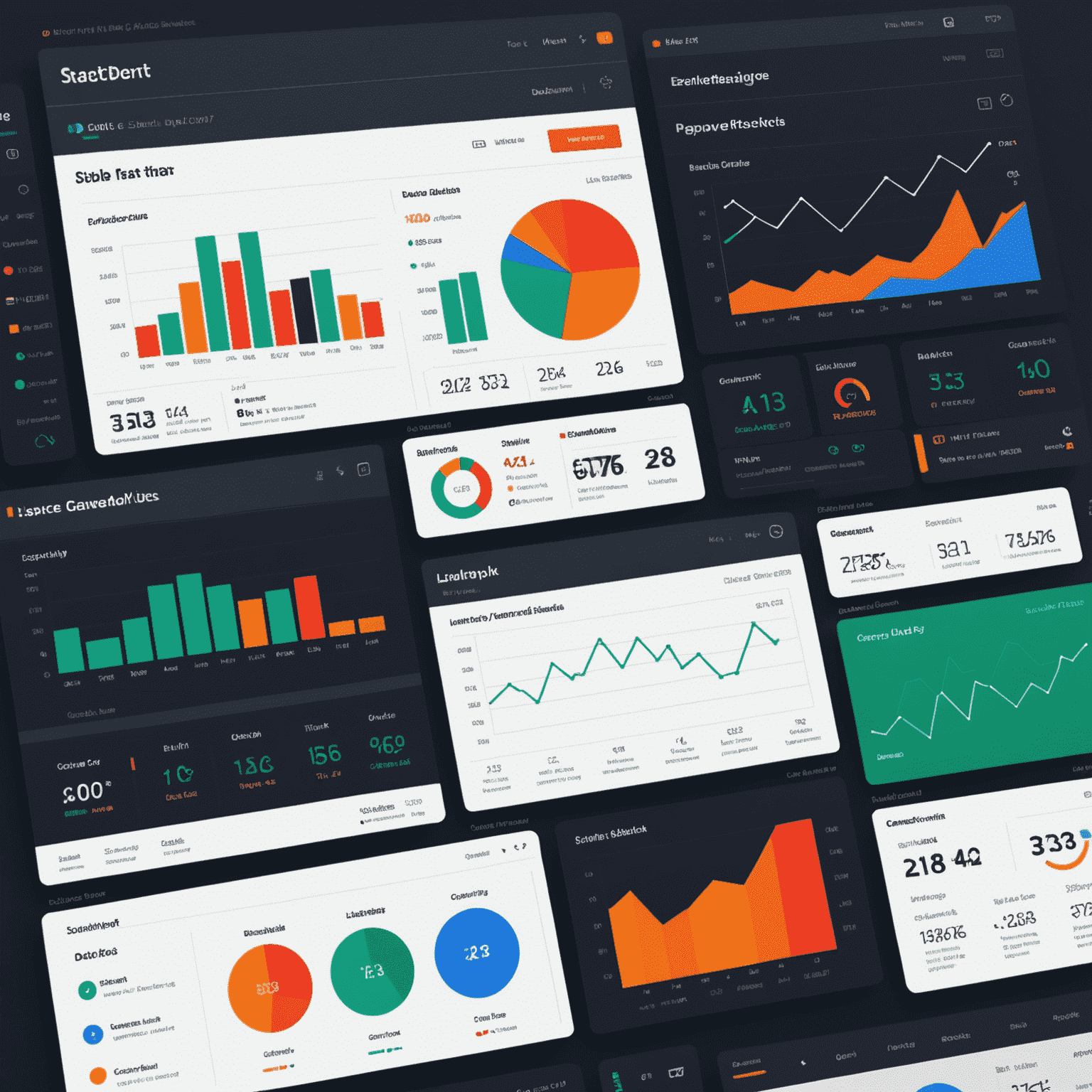 A complex SaaS dashboard simplified into an easy-to-use interface with colorful charts and intuitive navigation