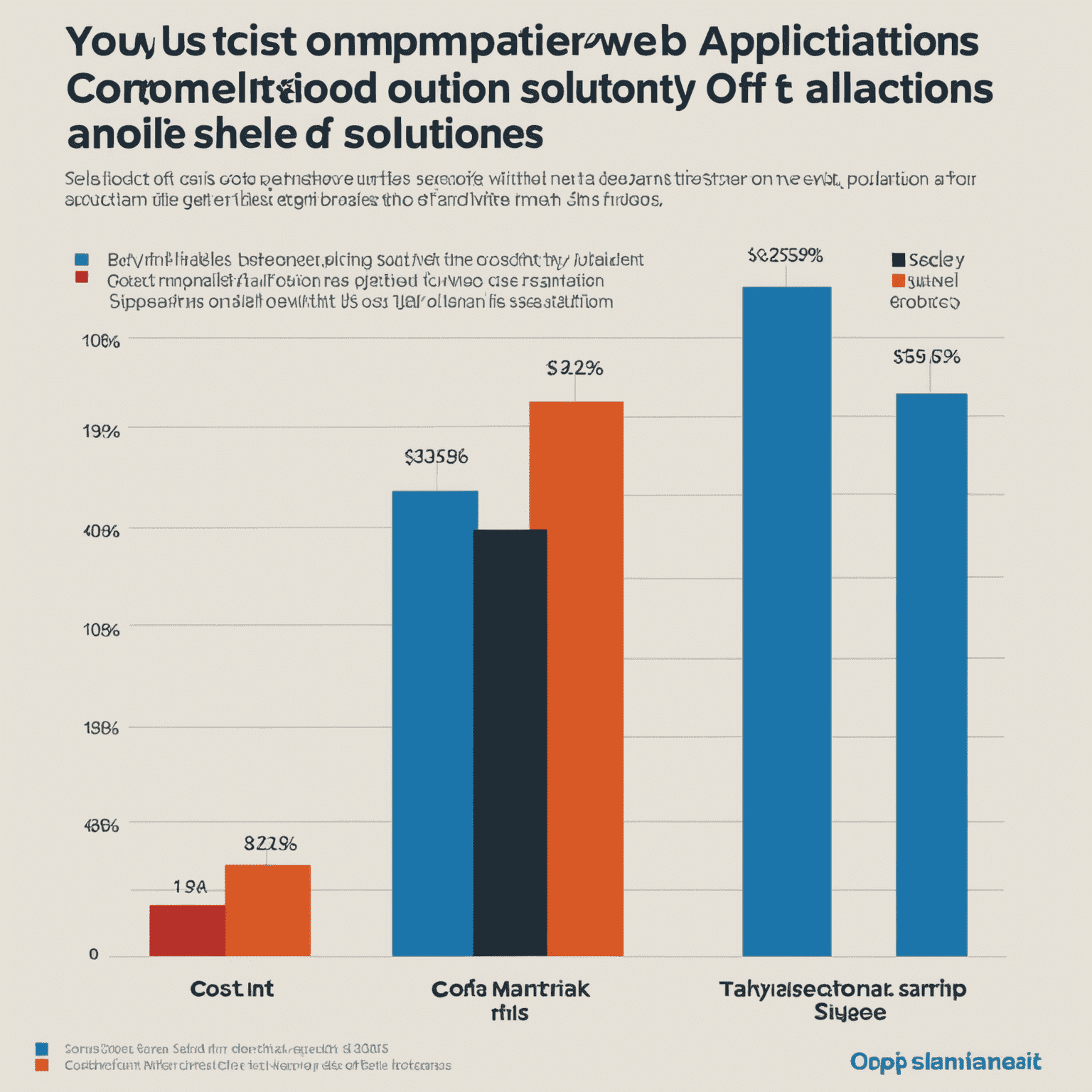 A graph showing the cost comparison over time between custom web applications and off-the-shelf solutions, with custom applications becoming more cost-effective in the long run