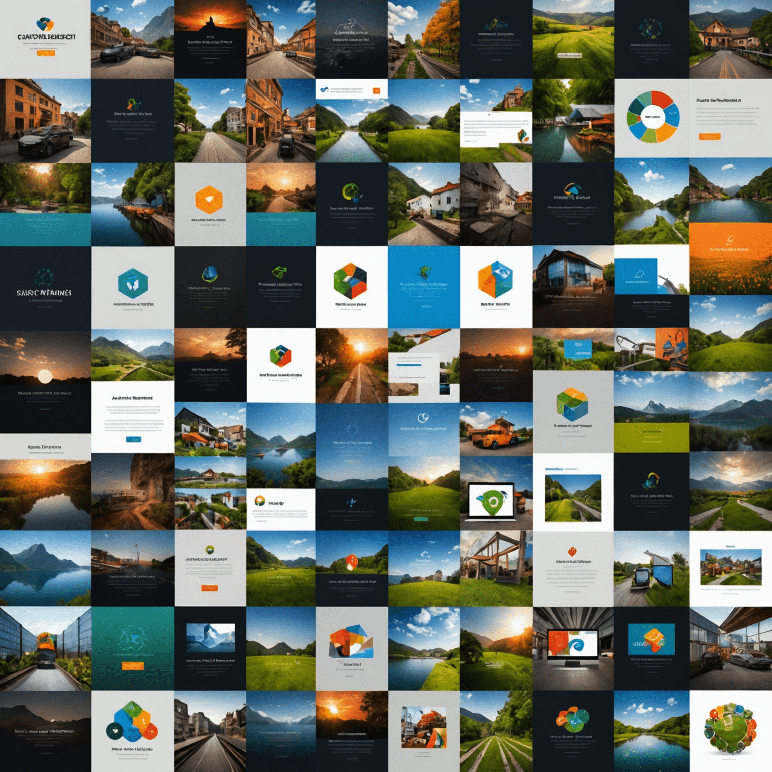 A collage of various web applications developed by GMGN Web Development Studio, showcasing different industries and functionalities